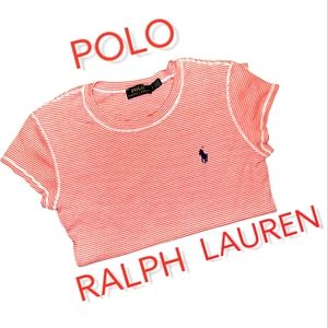 POLO Pink & White Striped Short Sleeve Shirt Size SP